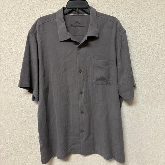 Bundle of 2 Tommy Bahama Men’s Short Sleeve Button up Grey Navy size XL - Picture 2 of 11